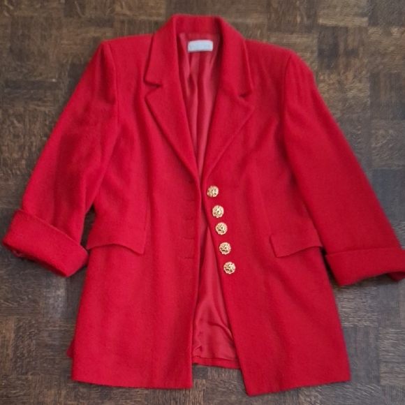 Valentina Jackets & Blazers - Valentina Made In Italy Red Blazer